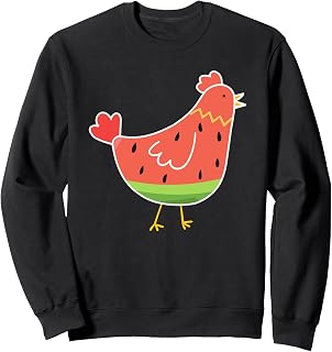 Cute Watermelon Print Chicken Lover Farmer Summer Fruit Sweatshirt
