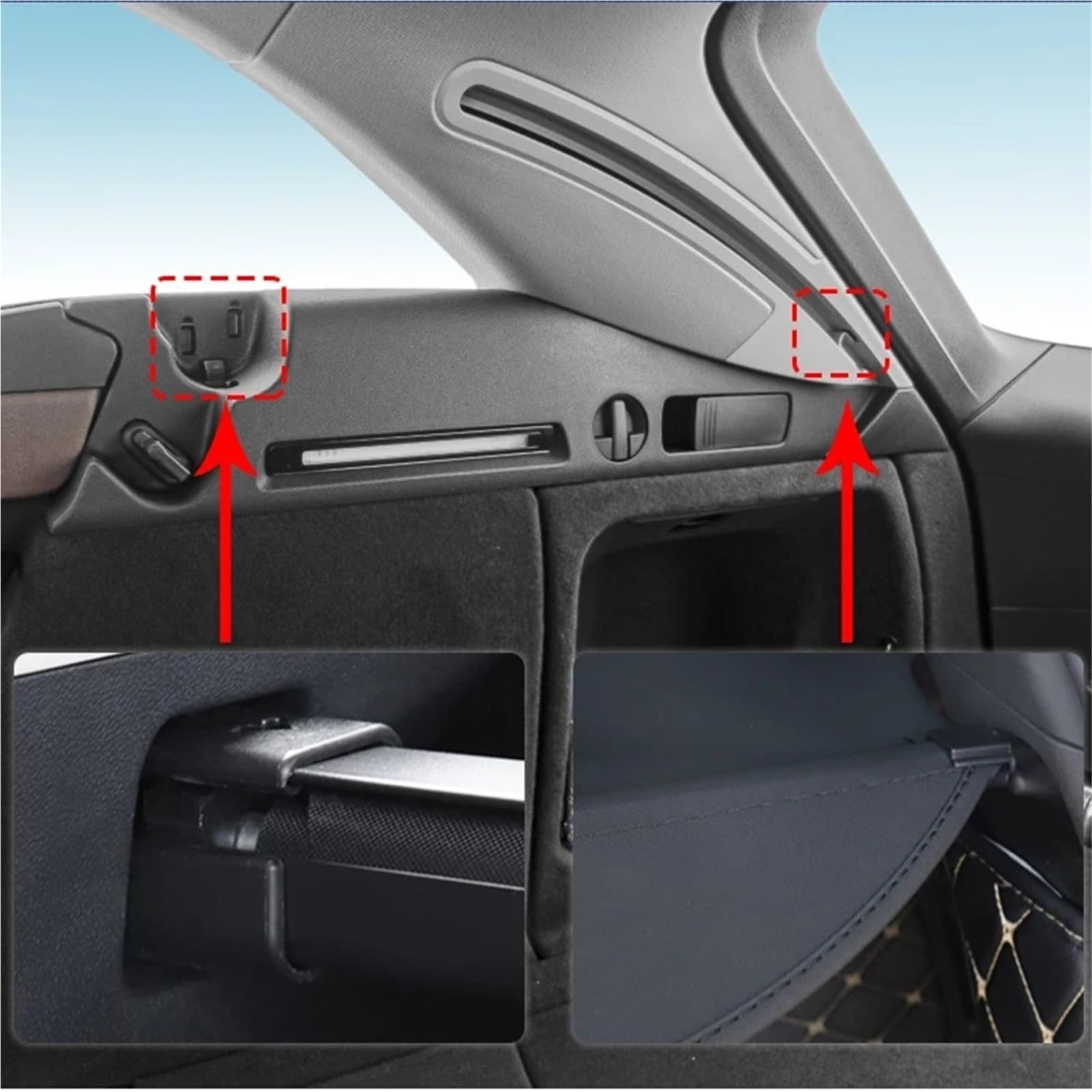 Générique Housse Colis Cargo Coque Couverture Coffre Rétractable pour A4 B9 pour Avant 2015-2024 Porte-Colis Bouclier Anti-Regard Confidentialité Intérieur Automobile(Carbone)