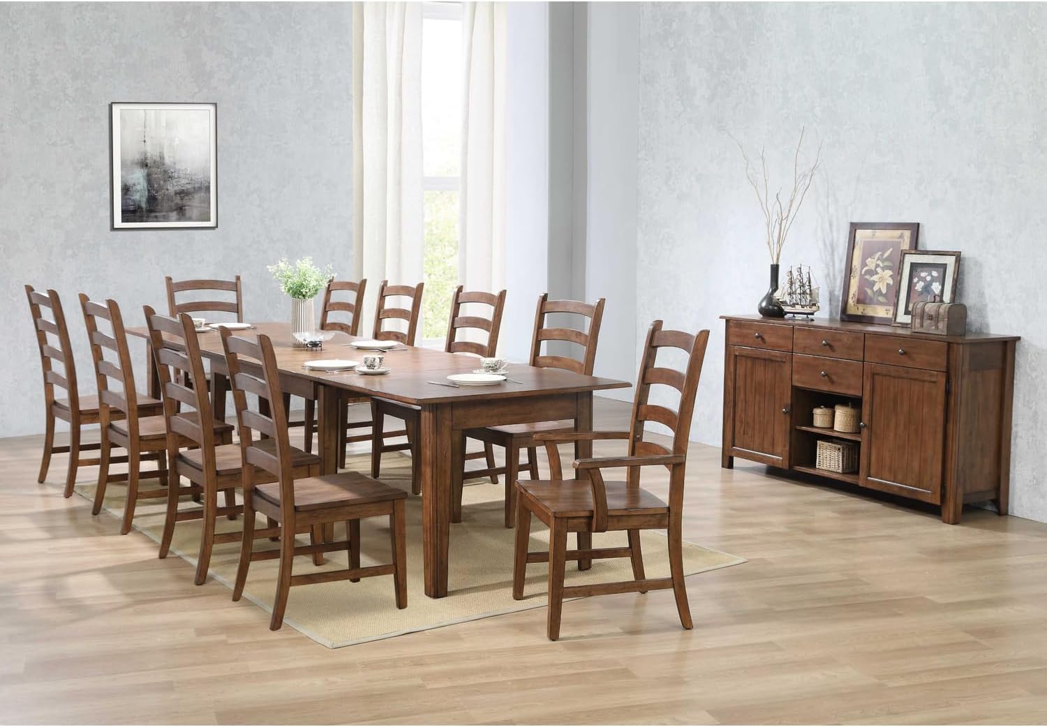 Amazon.com - HomeStock 12 Piece 134" Rectangular Extendable Table ...