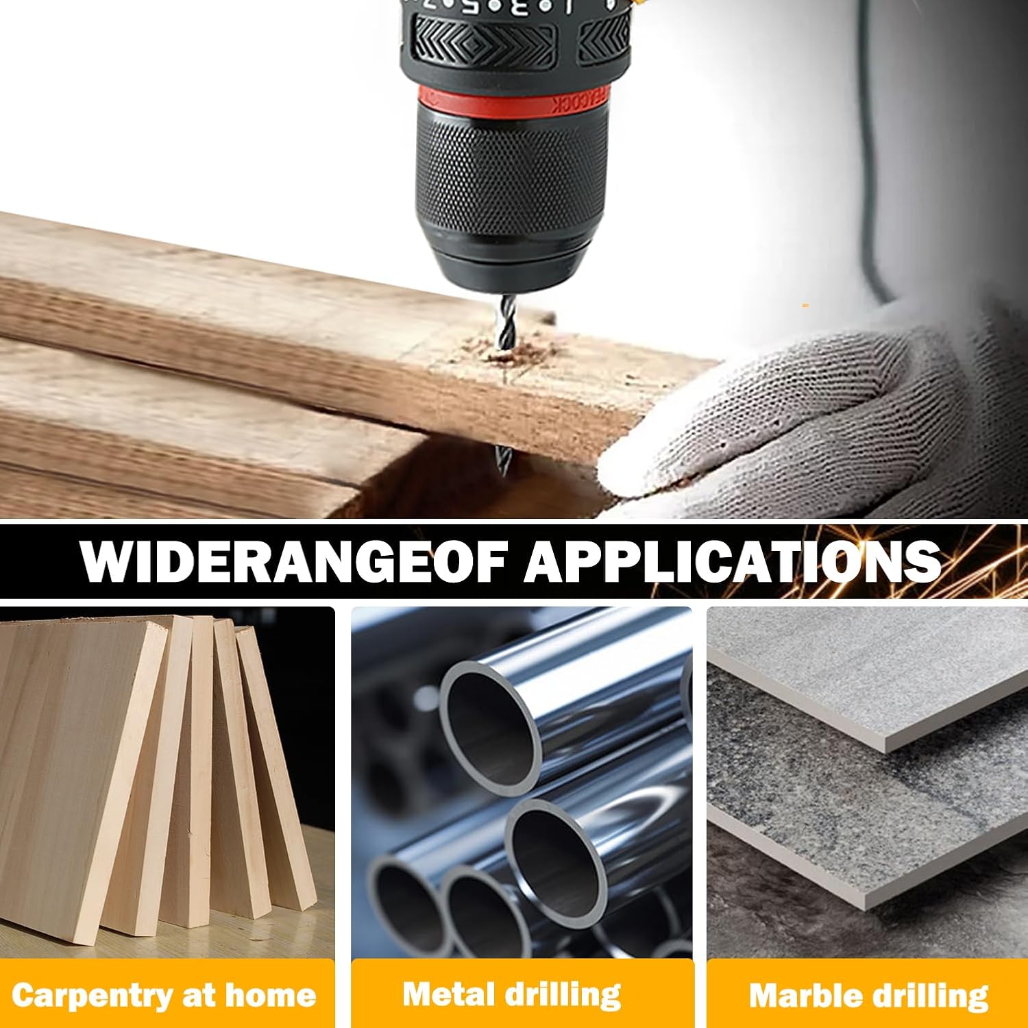 Cordless Drill Set with Battery and Charger, Power Drill Tool Set 20v, 3/8-Inch Keyless Chuck, Variable Speed