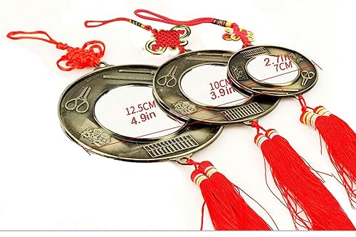 Miniatura 2 de Espejo chino de Feng Shui, espejo Bagua, espejo del zodiaco chino Bagua, espejo Feng Shui, espejo plano, colgante de decoración del hogar para