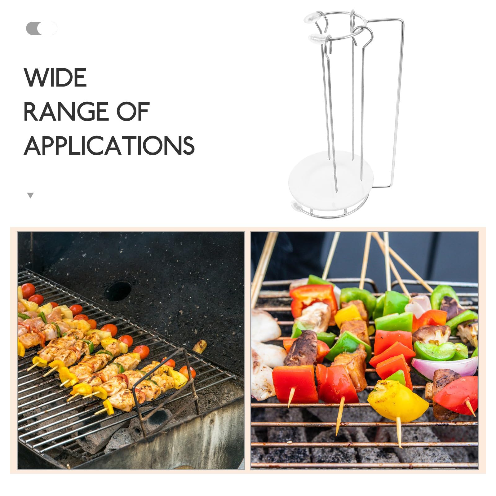 Juego de 1 Pieza, Soporte para Brochetas de Barbacoa de Acero Inoxidable