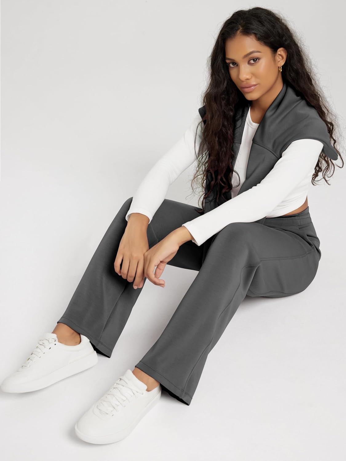 ODODOS Women's Modal Soft Wide Leg Pants with Pockets Adjustable Shockcord High Waist Casual Lounge Pants-27/29/31" Inseam - Image 4