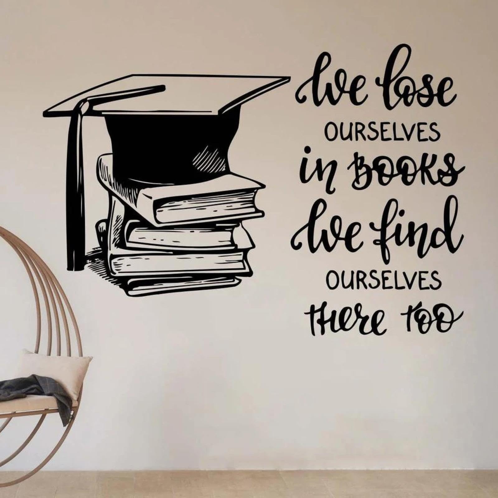 YOUOUSI Library Bookshelves, Reading Rooms, bookstores, textbooks, Educational Books, wall Stickers, School classrooms, Children's Rooms, Art Decals