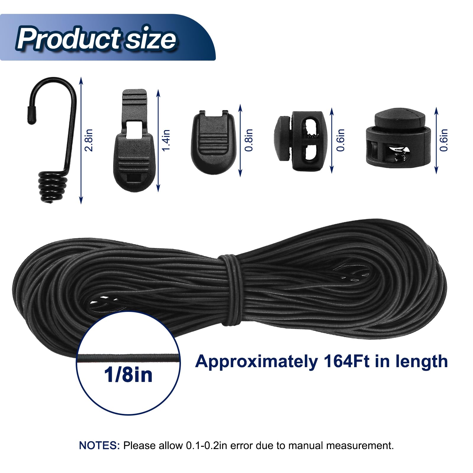 Bungee Cord Black 3mm X 12M, Heavy Duty Elastic Shock Cord Nylon Stretch String Bungee Rope Elastic Rope For Luggage, Camping, Kayak, Tie Downs...