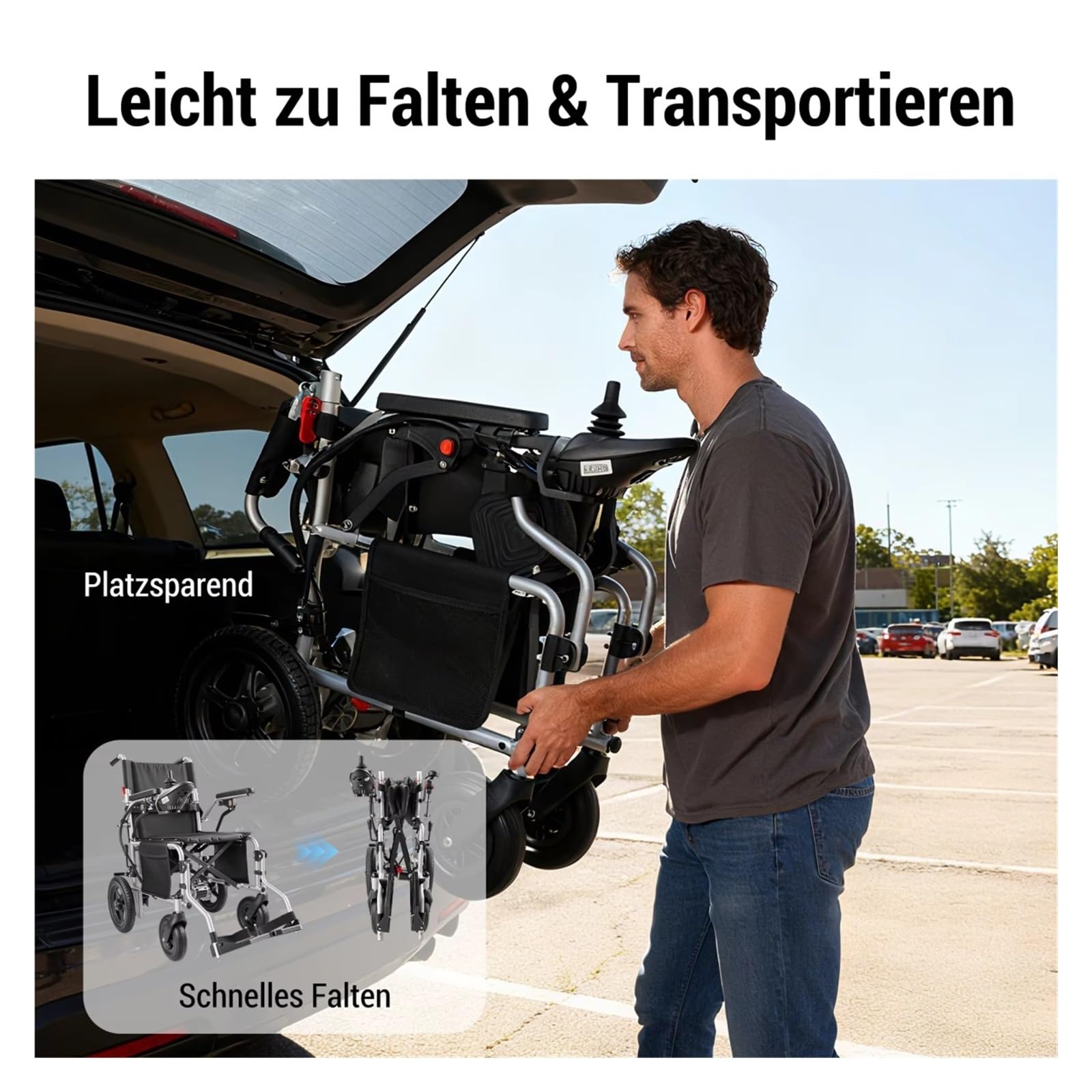 Silla De Ruedas Eléctrica Plegable 500W, Carga Máxima Hasta 150KG, Batería Litio 13Ah, Alcance 24km, Fácil Plegar Y Transportar Movilidad Cómoda Fluida