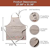 Vista 157 de Maison d' Hermine Delantal 100% de algodón para mujeres con bolsillo de cocina delantal de chef para hombres, decoración de Pascua