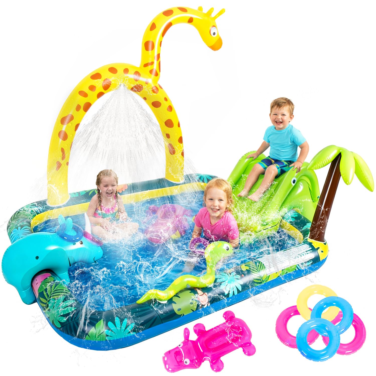 Photo 1 of WODMAZ Inflatable Jungle Animal Play Center Kiddie Pool