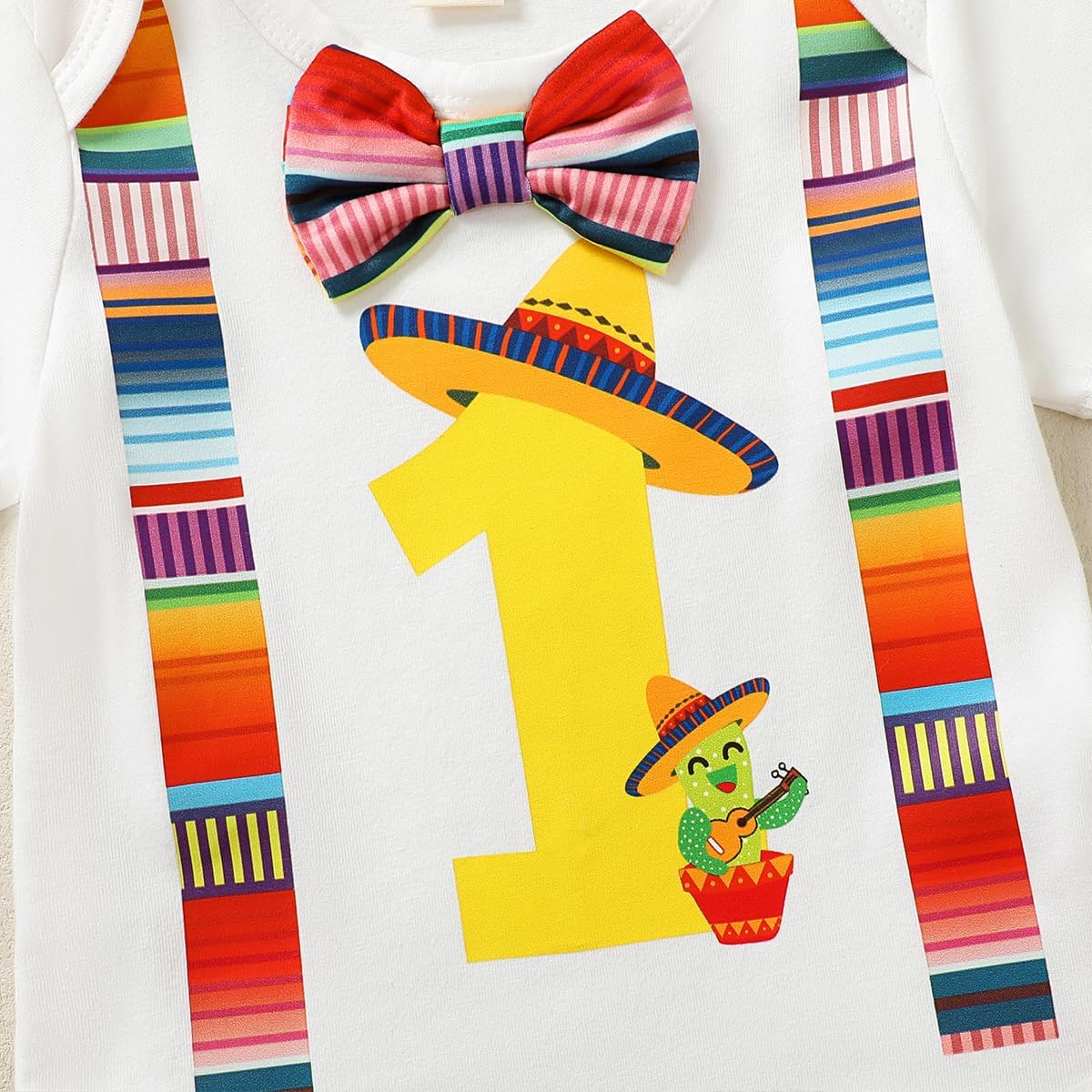 Mexico Themed Boy's 1st Birthday Outfit - One Year Old Infant Shorts Set - Image 5
