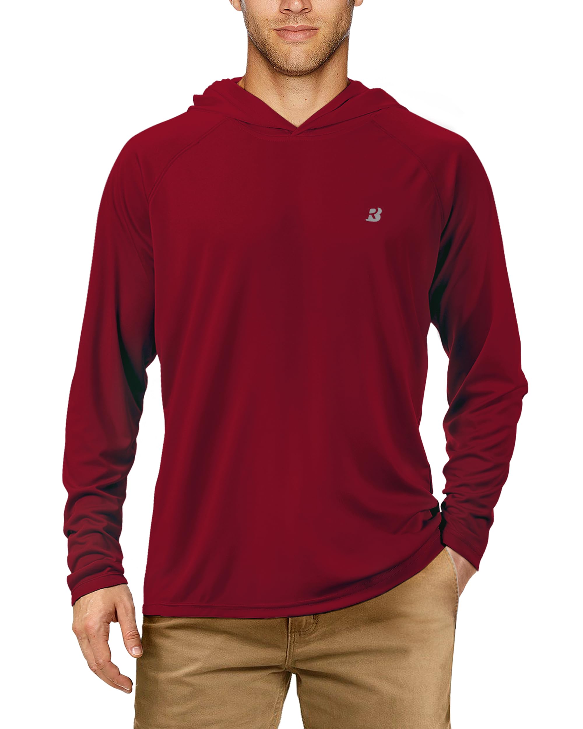 Roadbox Herren UPF 50+ Kapuzenpullover Shirt, UV Sonnenschutz Langarmshirt, Outdoor Wassersport Rashguards für Sommer Angeln