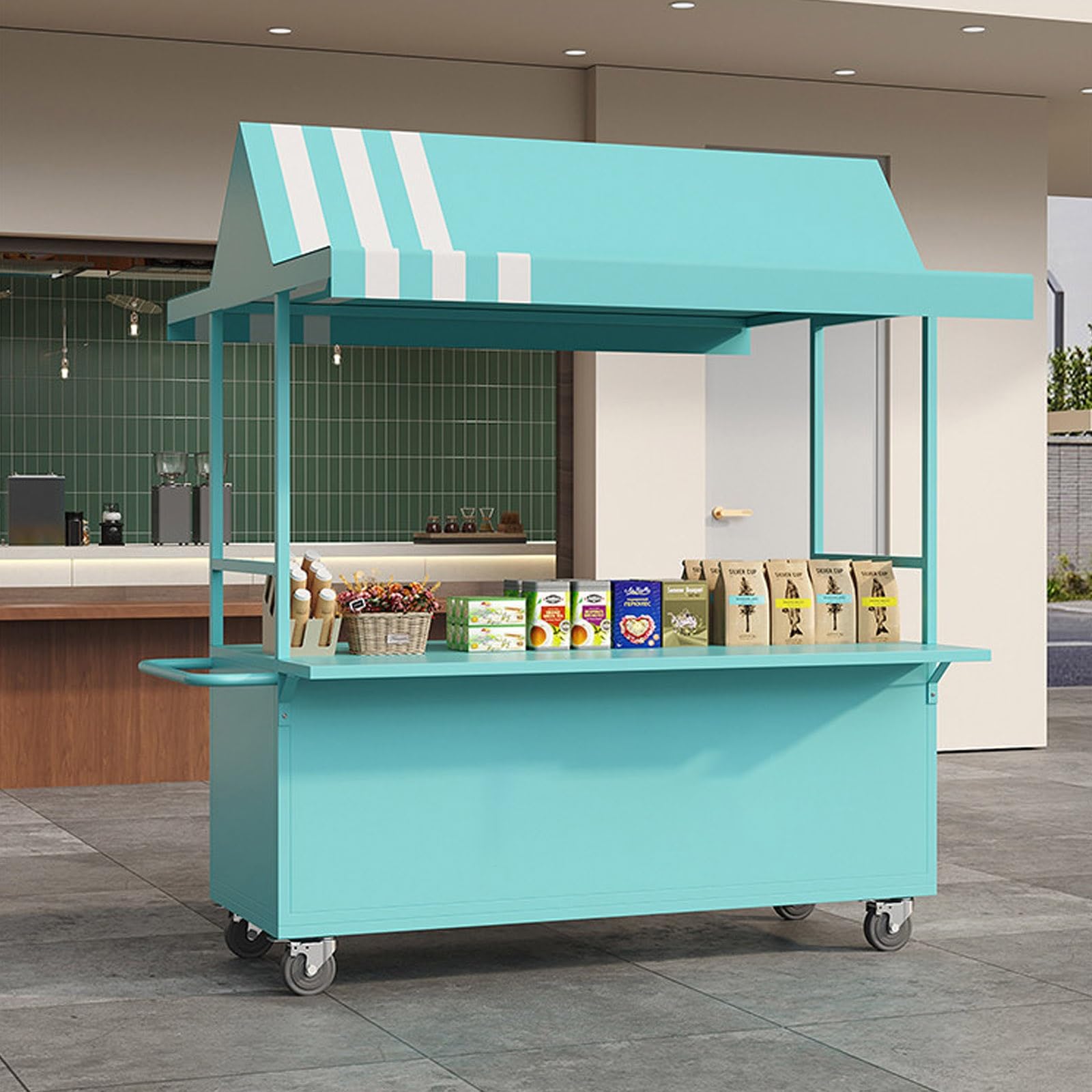 Carrello distributore portatile, stand esterno multiuso per mercati notturni, snack e promozioni, perfetto per vendite ed eventi alimentari, facile da installare e utilizzare