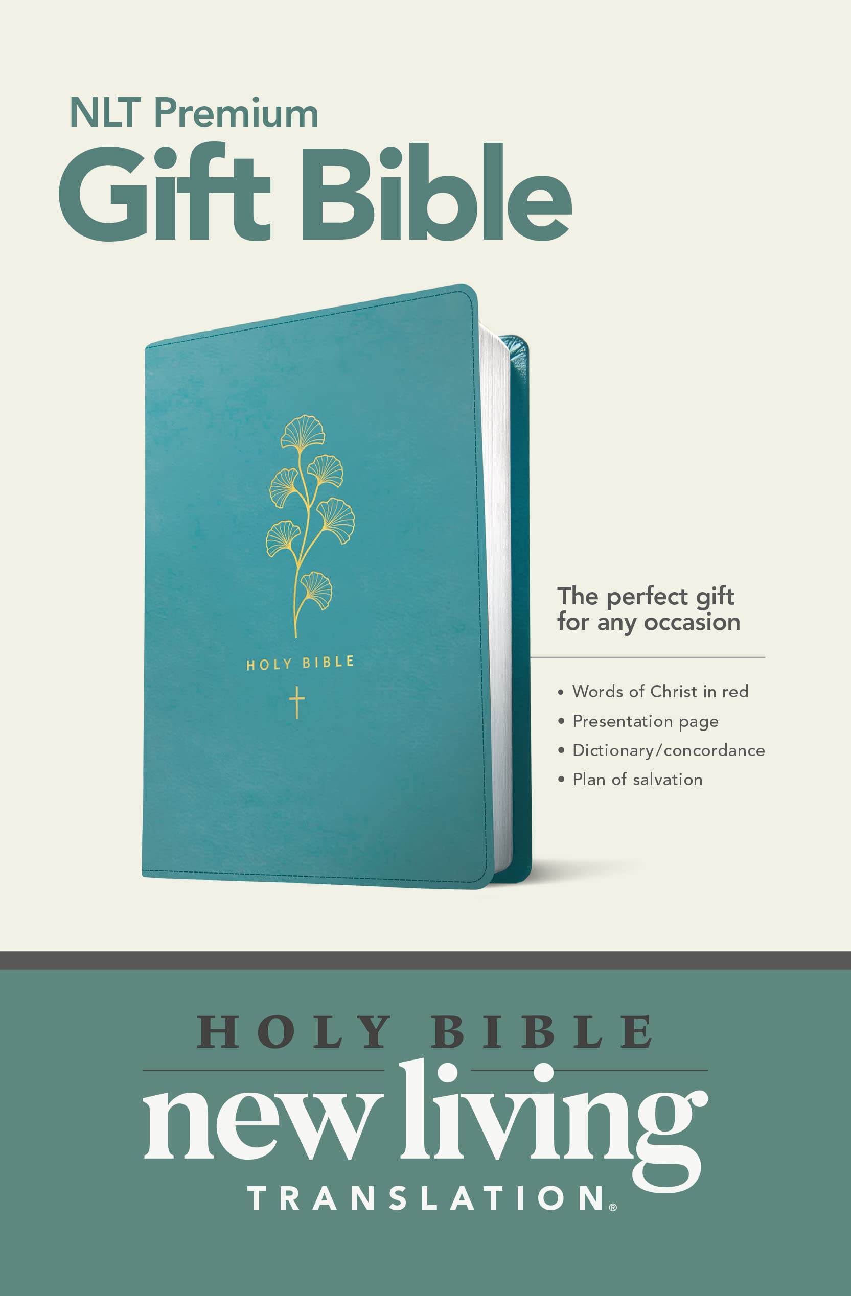 Premium Gift Bible NLT (Red Letter, LeatherLike, Teal): New Living Translation Teal Leatherlike