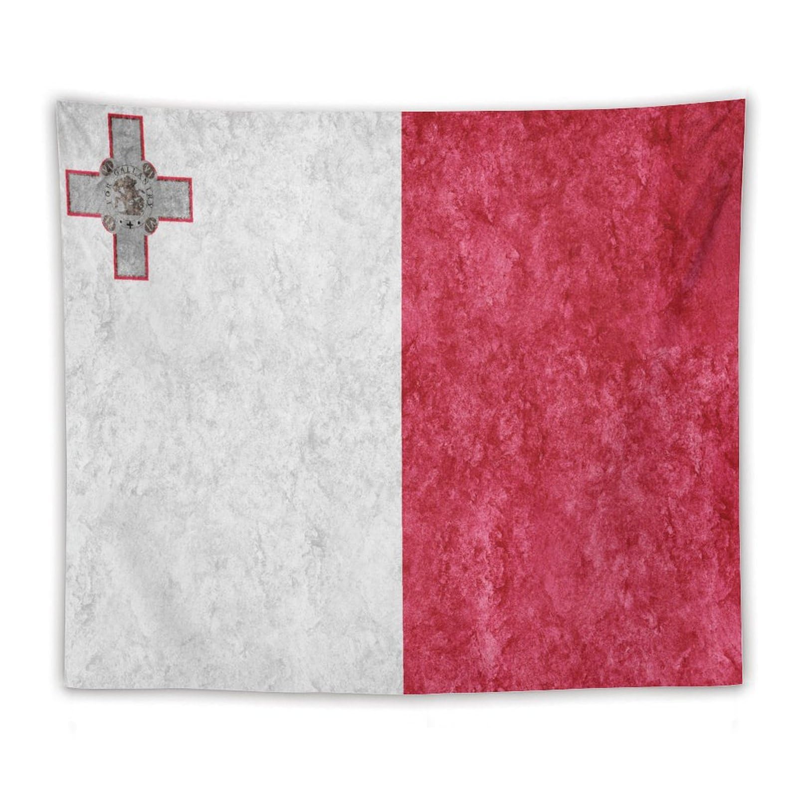 XingFox Malta Flag Textured Tapestry Wall Hanging, National Flag Art Wall Decoration Tapestry, For Bedroom Living Room Dorm Home Decoration, 50"x60"