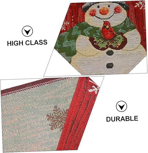 Miniatura 7 de SOIMISS 1pc Snowman Embroidered Table Runner Camino De Mesa Dresser Decor Red Tablecloths Wedding Table Runner Festival Supplies Tablecloth