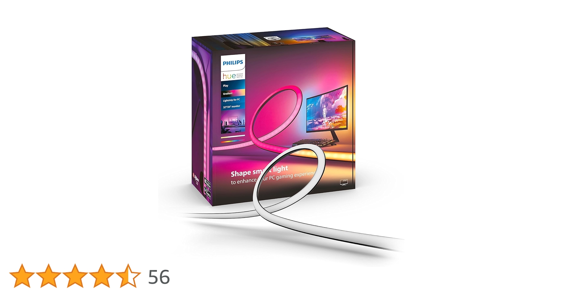 Philips Hue LEDテープライト PCライトリボン 32-34インチ Hue Play グラデーション ライトリボン 32-34 インチ PC