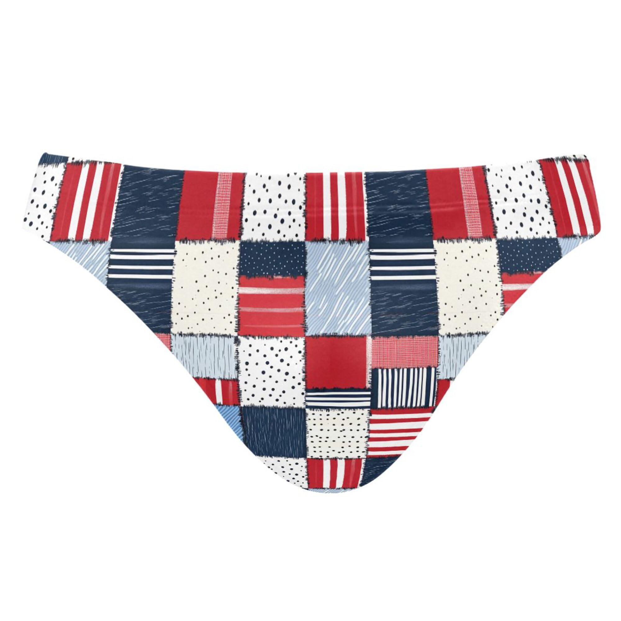 Men's Swim Briefs Red Blue Checkerboard Swimsuit Beach Swimwear Bikini M B0404775