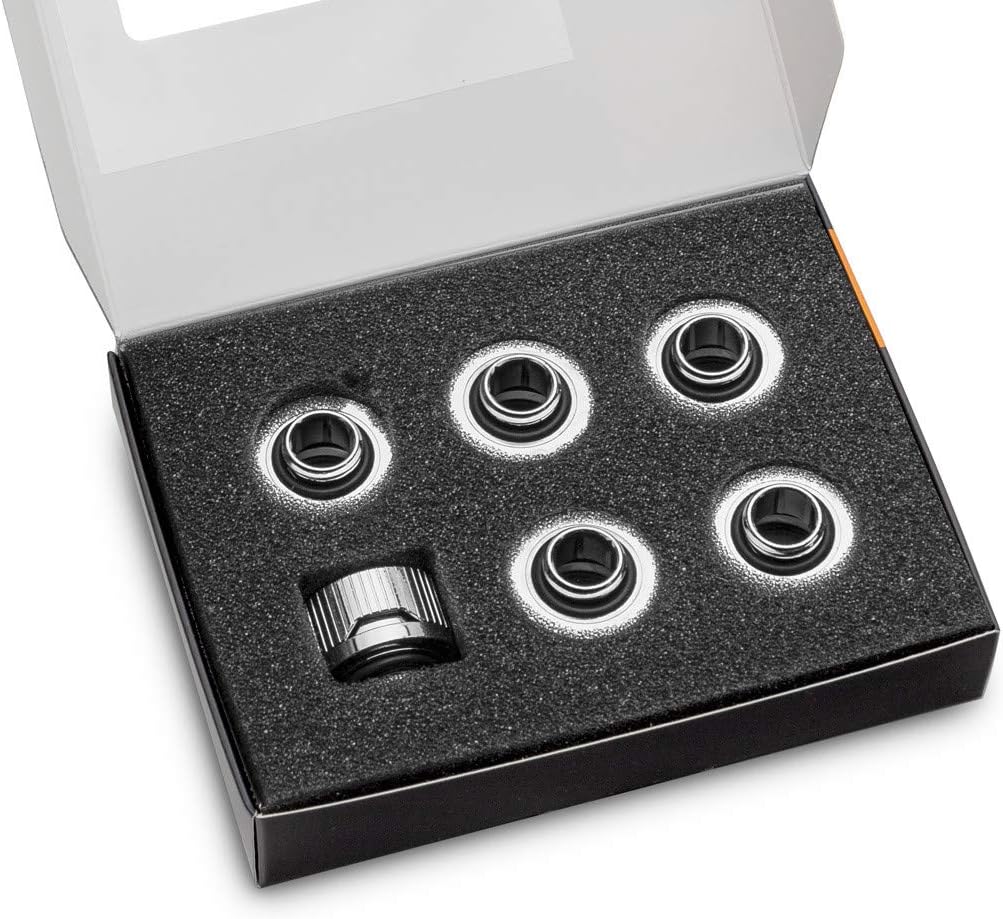 EK Water Blocks Compatible EK-Quantum Torque HTC 16-6er-Pack, Silber 16mm 6 Pack Nickel
