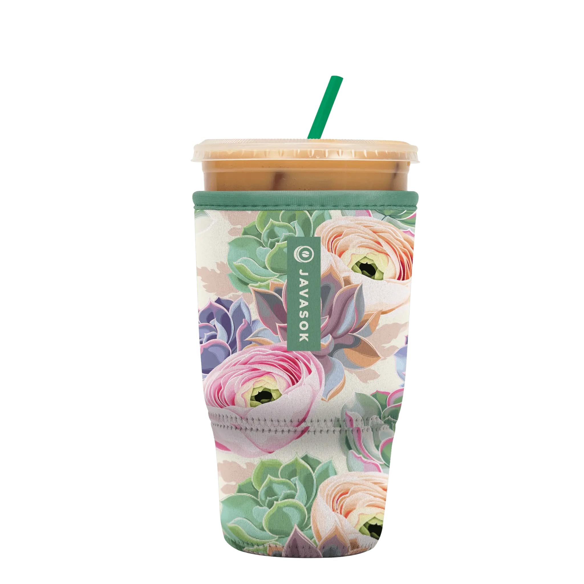 Sok It JavaSok Iced Coffee &amp; Cold Soda Insulated Neoprene Cup Sleeve (Pastel Splendor, Large: 30-32oz)