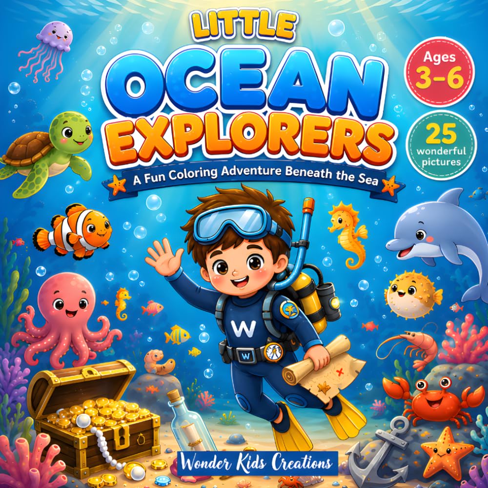 Little Ocean Explorers: A Fun Coloring Adventure Beneath The Sea