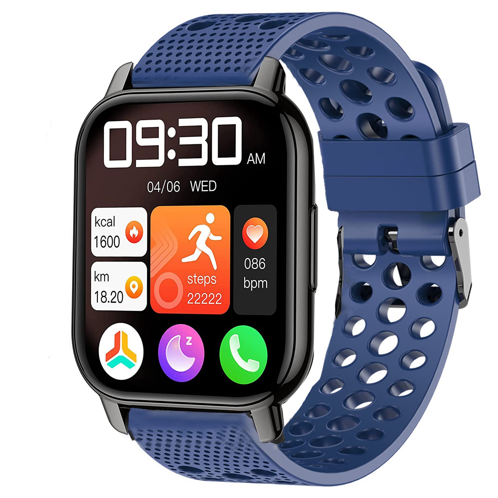 Compatible with Popglory P66 Smart Watch Bands Lamshaw Silicone Replacement Wristbands Sport Strap with Metal Buckle Compatible with
