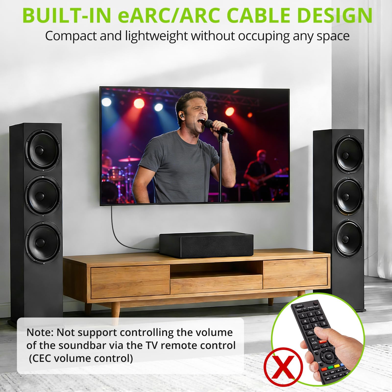 LiNKFOR eARC/ARC na optyczny kabel do ekstraktora audio (1,5 m), uniwersalny adapter HDMI ARC na TOSLINK, obsługuje 192 kHz/24 bit, DTS 5.1, Dolby Digital, Plug and Play, do telewizora na soundbar