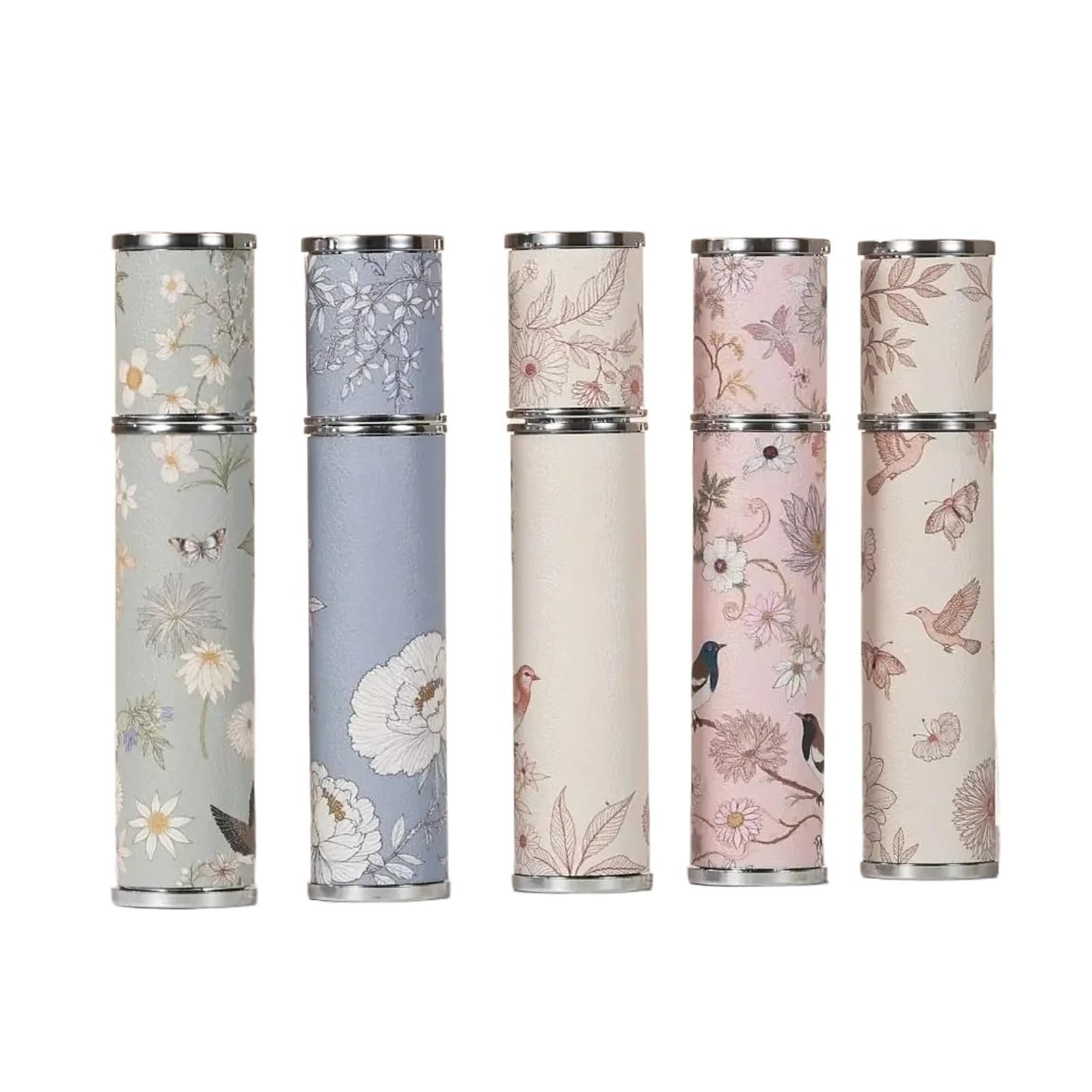 Zgcrumphant Women's 5Pcs Leather Perfume Bottle 10Ml Refillable Perfume Atomizer