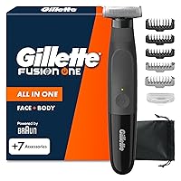 Gillette Fusion One Rasoio Elettrico Uomo Barba e Corpo, 3 Pettini Barba (1,2,5mm)