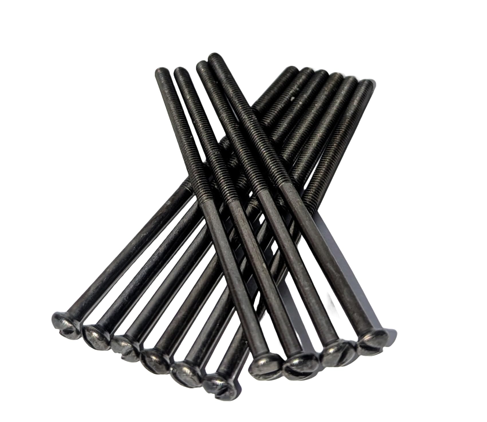 Black M3.5 Slotted Raised Countersunk Electrical Socket Screws, 3.5mm x 75mm, Pack of 20, Durable, Corrosion-Resistant