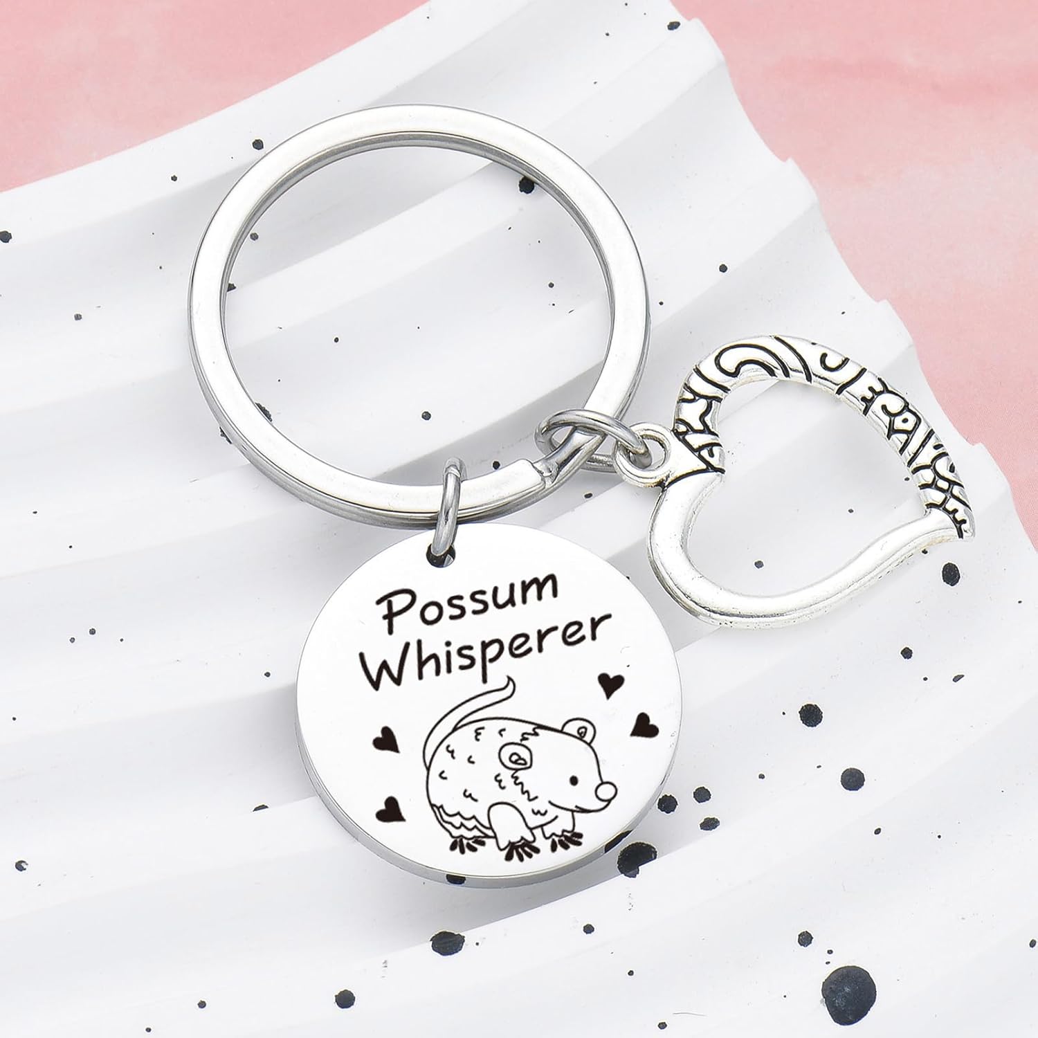 Possum Keychain Possum Whisperer Gift Possum Animal Keychain Opossum Inspired Jewelry Opossum Gift - Image 3