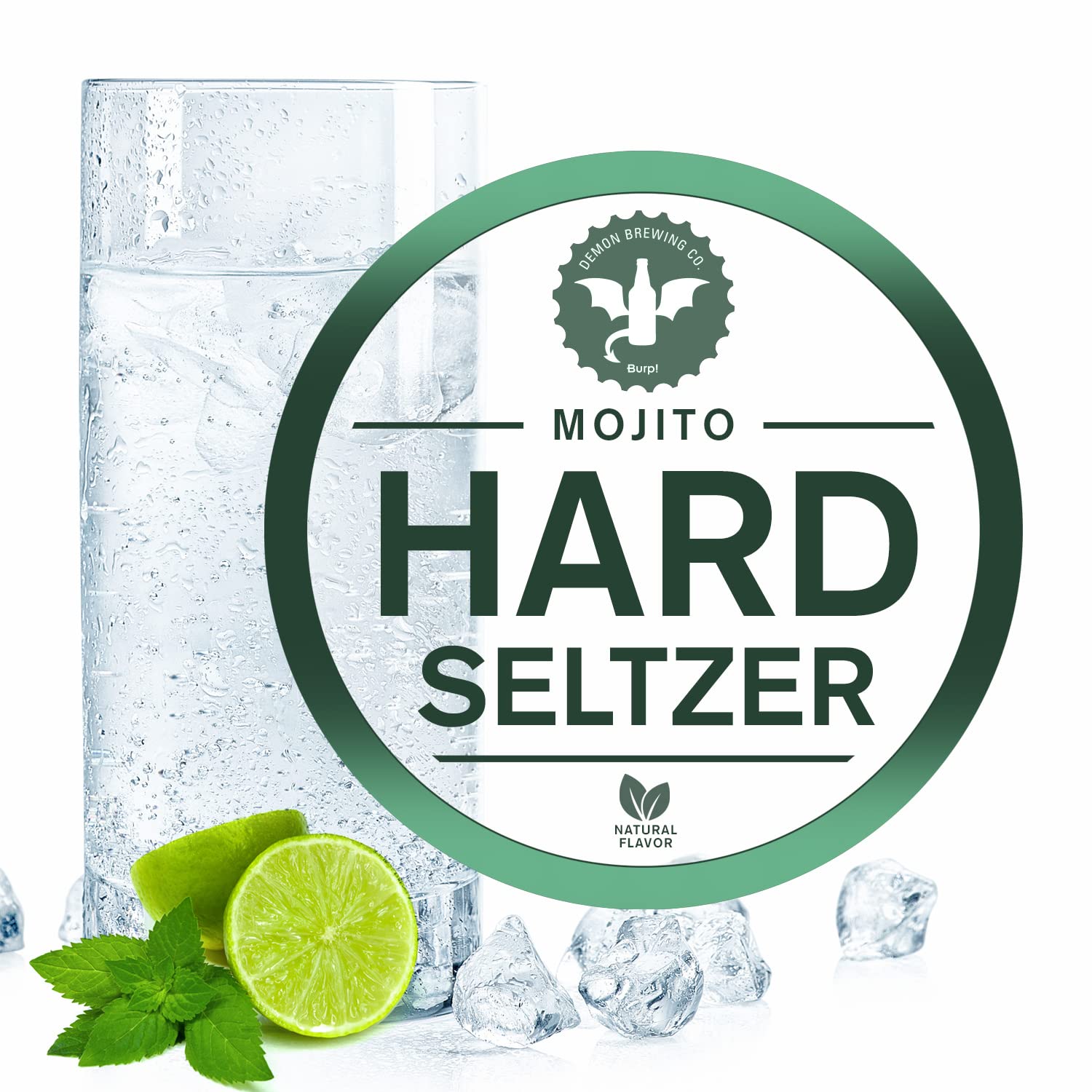 BrewDemon 1 Gal. Mojito Hard Seltzer Recipe Kit - Makes a Wicked-Good 5.0% ABV Batch of Craft Brewed Hard Seltzer