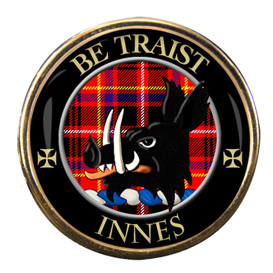 Family-Crests.com Men's Gold Innes Scottish Clan Pin Badge