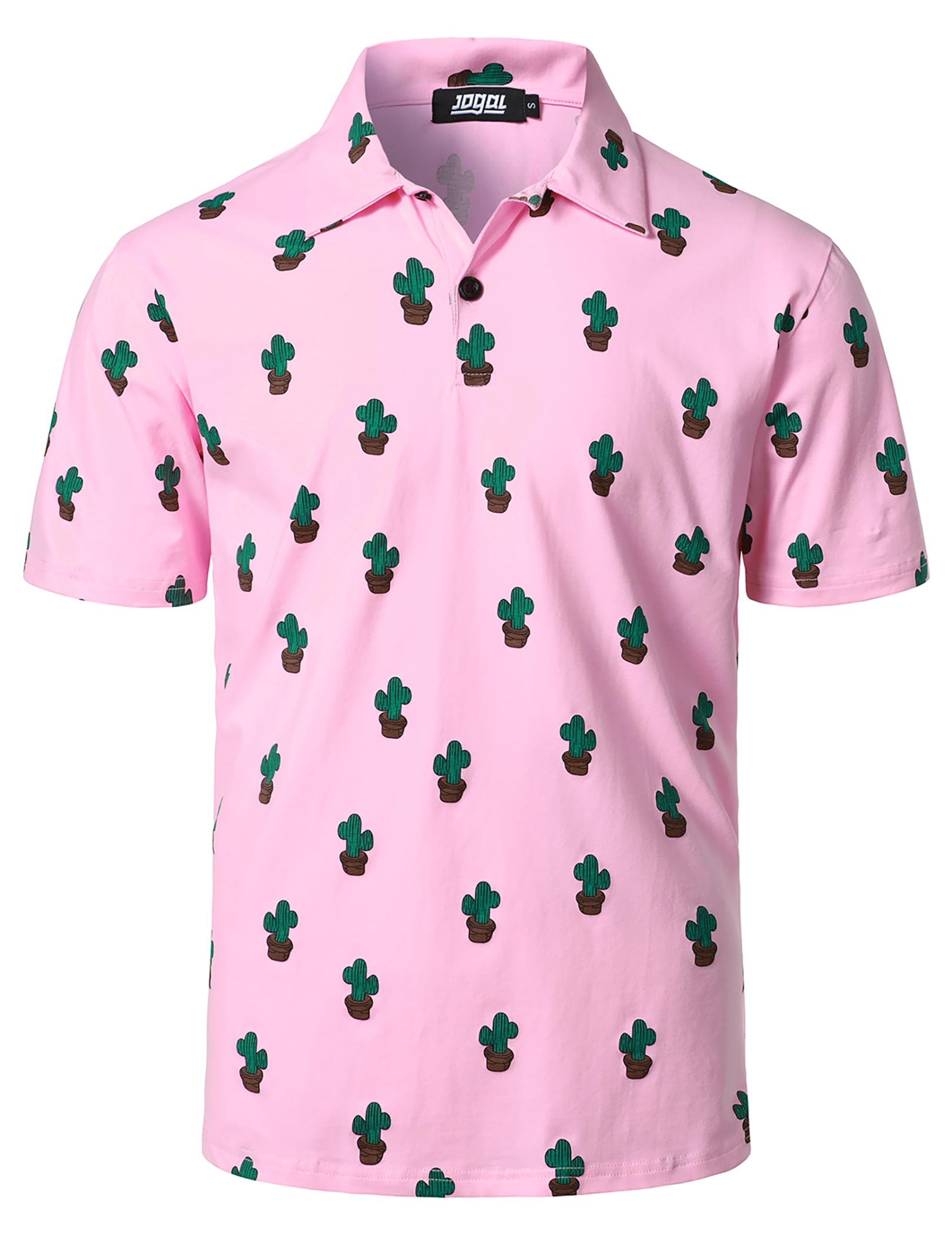 JOGAL Mens Golf Polo Shirts Short Sleeve Dry Fit Performance Moisture Wicking Printed Summer T-Shirt