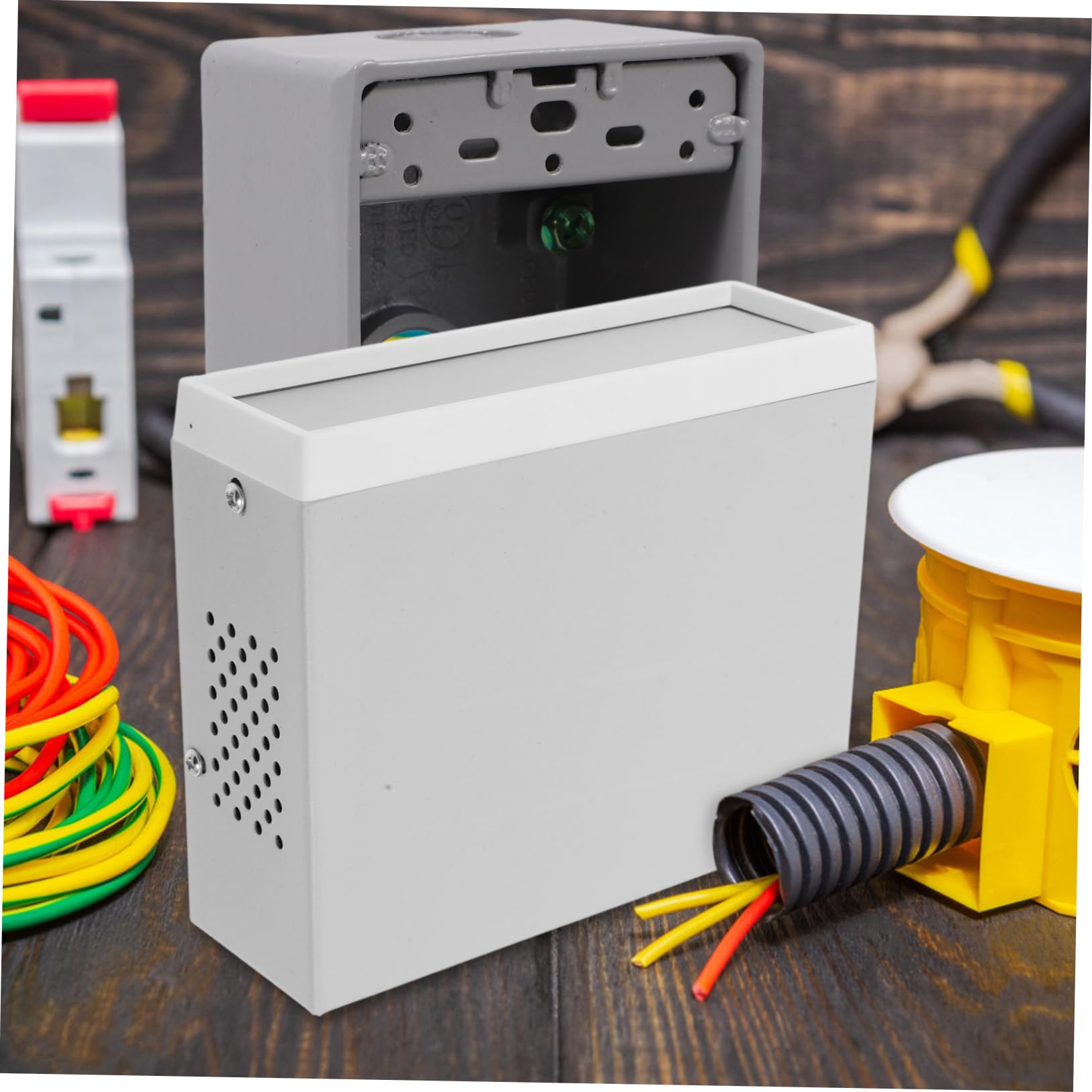 Scatola Elettrica Design Multifunzionale e Montaggio Facile Custodia Elegante in Ferro Beige per Installazioni Elettroniche di Derivazione