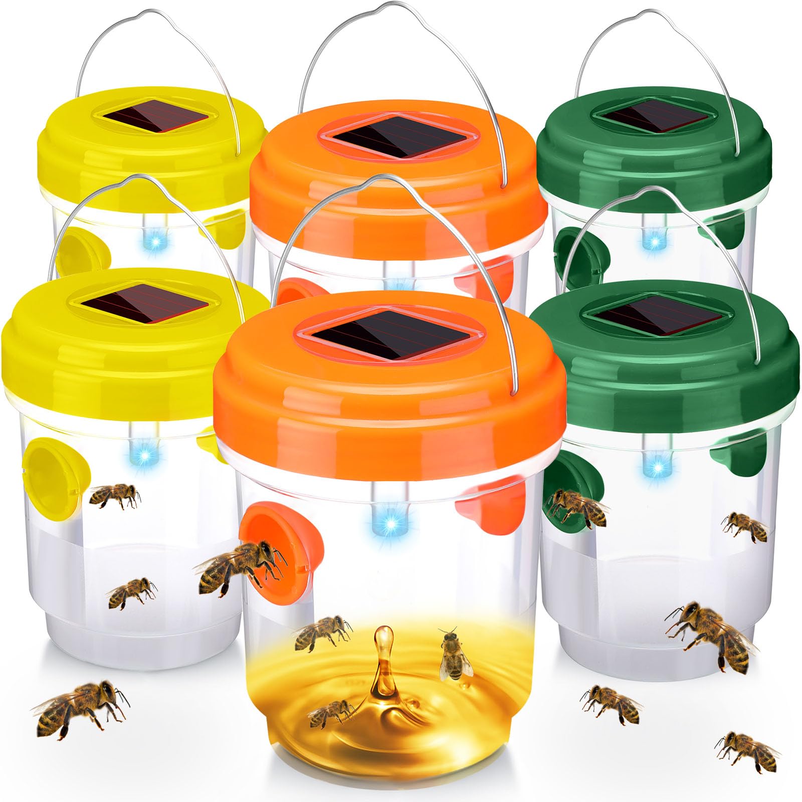 Amazon.com : Kittmip 6 Pack Wasp Trap Solar Powered Bee Trap