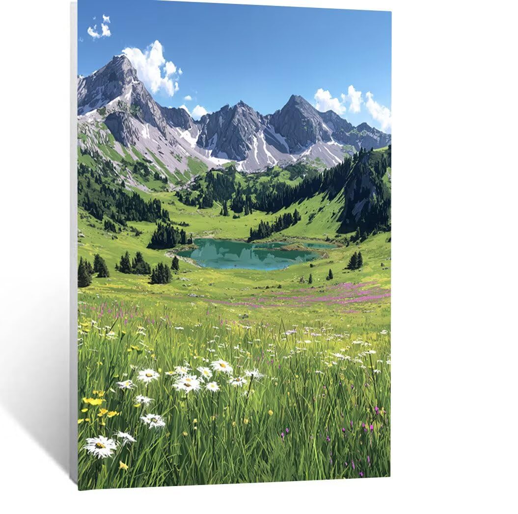 Malarstwo Numery Dorosłych Krajobraz, Płótno Malarstwo Numery Dzieci Początkujący Góry, Płótno Pełny zestaw dla dorosłych 100x150 CM z pędzlami i akrylem, DIY Malowanie według numerów do dekoracji