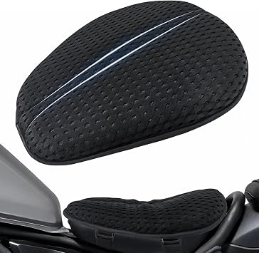 AEROiVi Airflow Pro Motorcycle Seat Pad Ultra-Breathable 3D Mesh & Quick-Dry Fabric | 1.18" Thick Ergonomic Support | Anti-Slip Silicone Dots | Machine Washable for Easy Cleaning