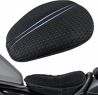 Airflow Pro Motorcycle Seat Pad – Ultra-Breathable 3D Mesh & Quick-Dry Fabric | 2.3" Thick Ergonomic Support | Anti-Slip Silicone Dots | Machine Washable for Easy Cleaning