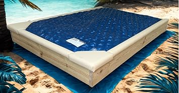 Strobel Organic 5-Piece with Two Padded Corner Seats Standard 1.5-in Front Padded Waterbed Rail Cap Microsuede Fabric, Gray, King
