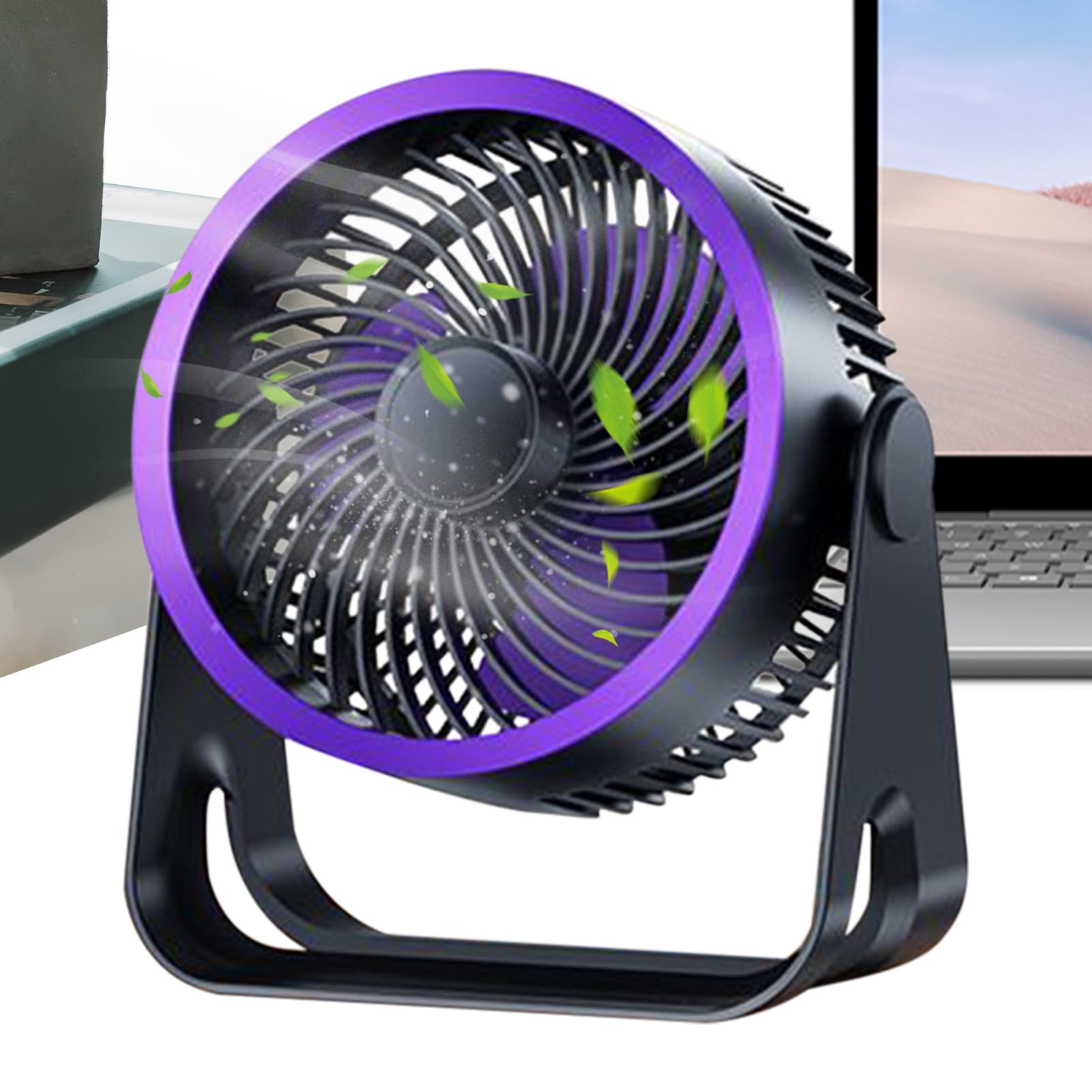 Ventilateur de table rechargeable USB silencieux à 3 vitesses pour chambre