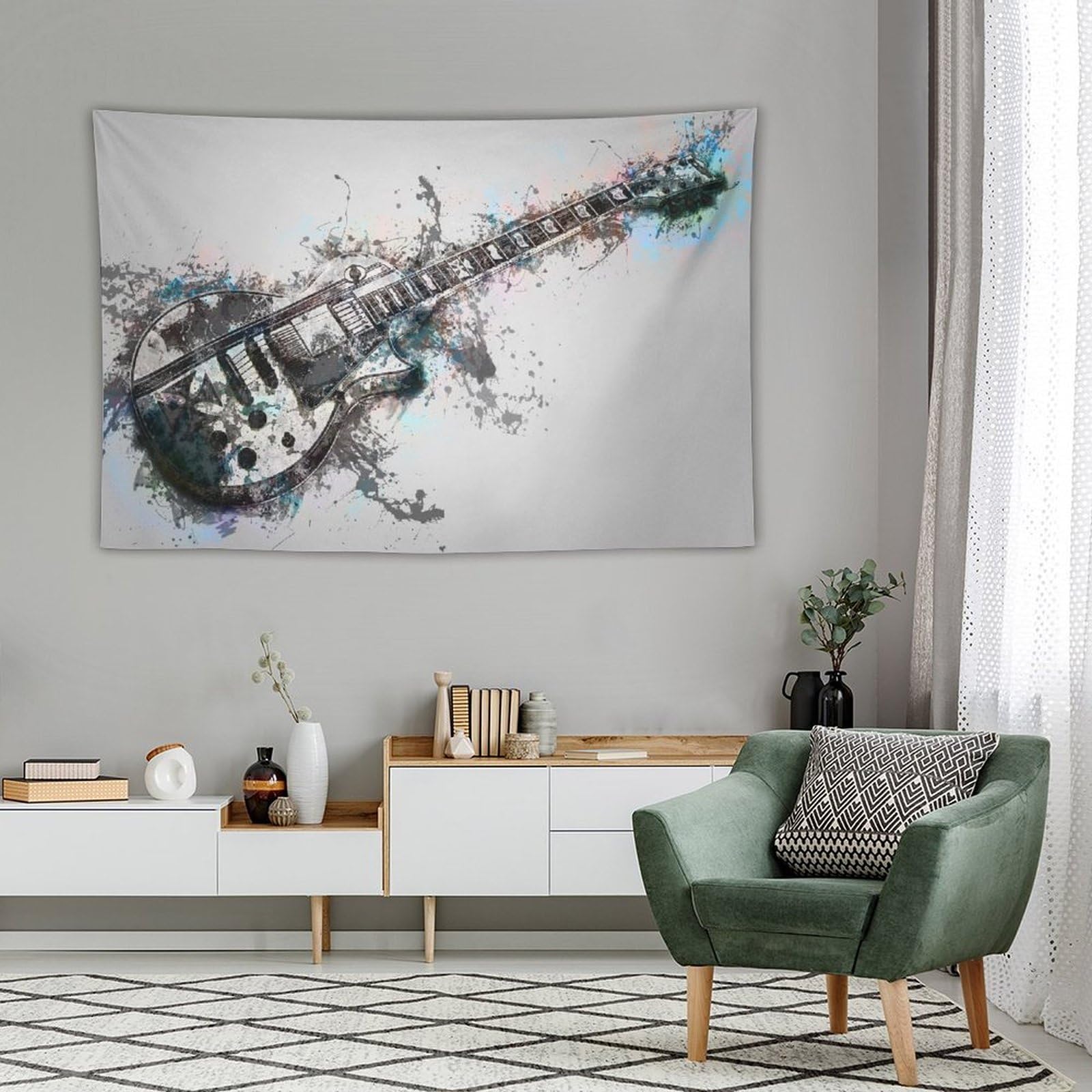 Amazon.co.jp: アートポスター エレキギターの絵画インテリア抽象的な