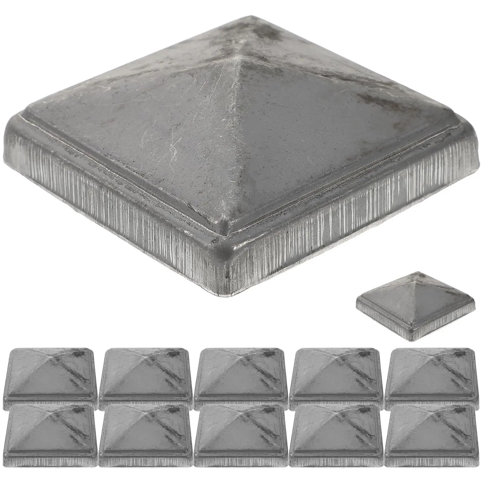Mwahju One Color 12 Pcs Pyramid Style Iron Fence Post Caps For Fences
