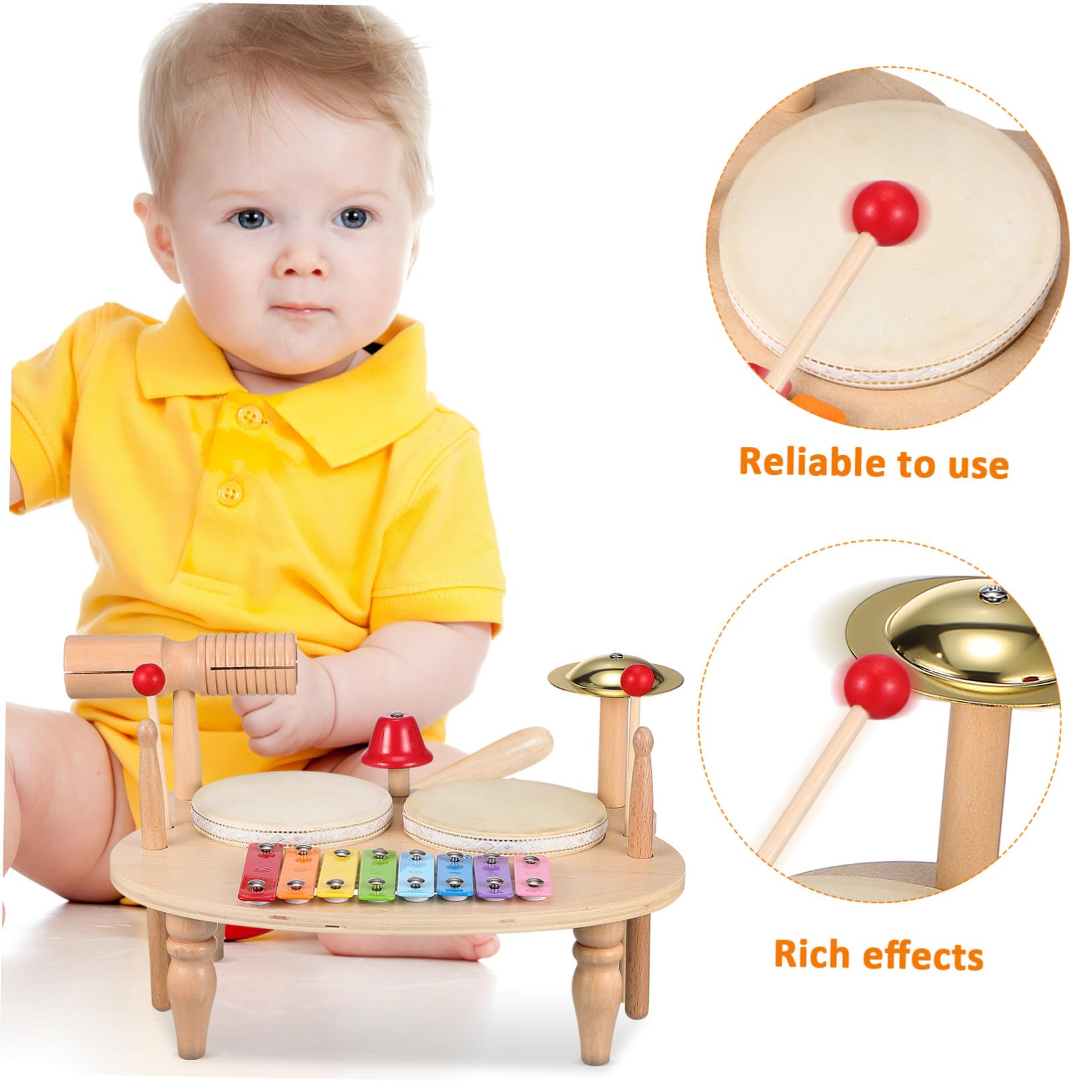 Strumento a Percussione in Legno, Kit Educativo Musicale per Bimbi | Timbro Chiaro, Effetti Ricchi, Design Adorabile e Colorato, Idea Regalo Musicale per Piccolo