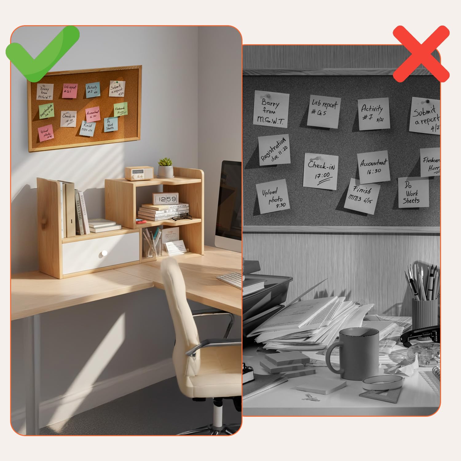 Avilia - Libreria da Scrivania in Legno con 5 Scomparti e 1 Cassetto Estensibile, Organizer Porta Libri da Scrivania Salvaspazio, Design Modulabile Facile da Montare e Resistente