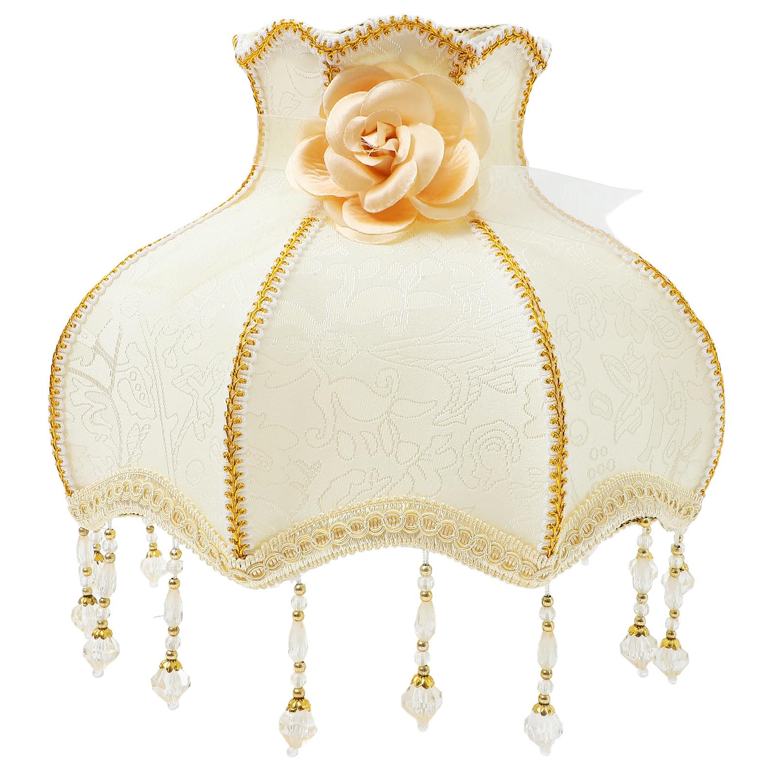 Abat-jour En Tissu Simple Design À Dentelle Pour Lampe, Facile À Nettoyer, Pour Hôtel Et Maison, Forme Dome Festonnée