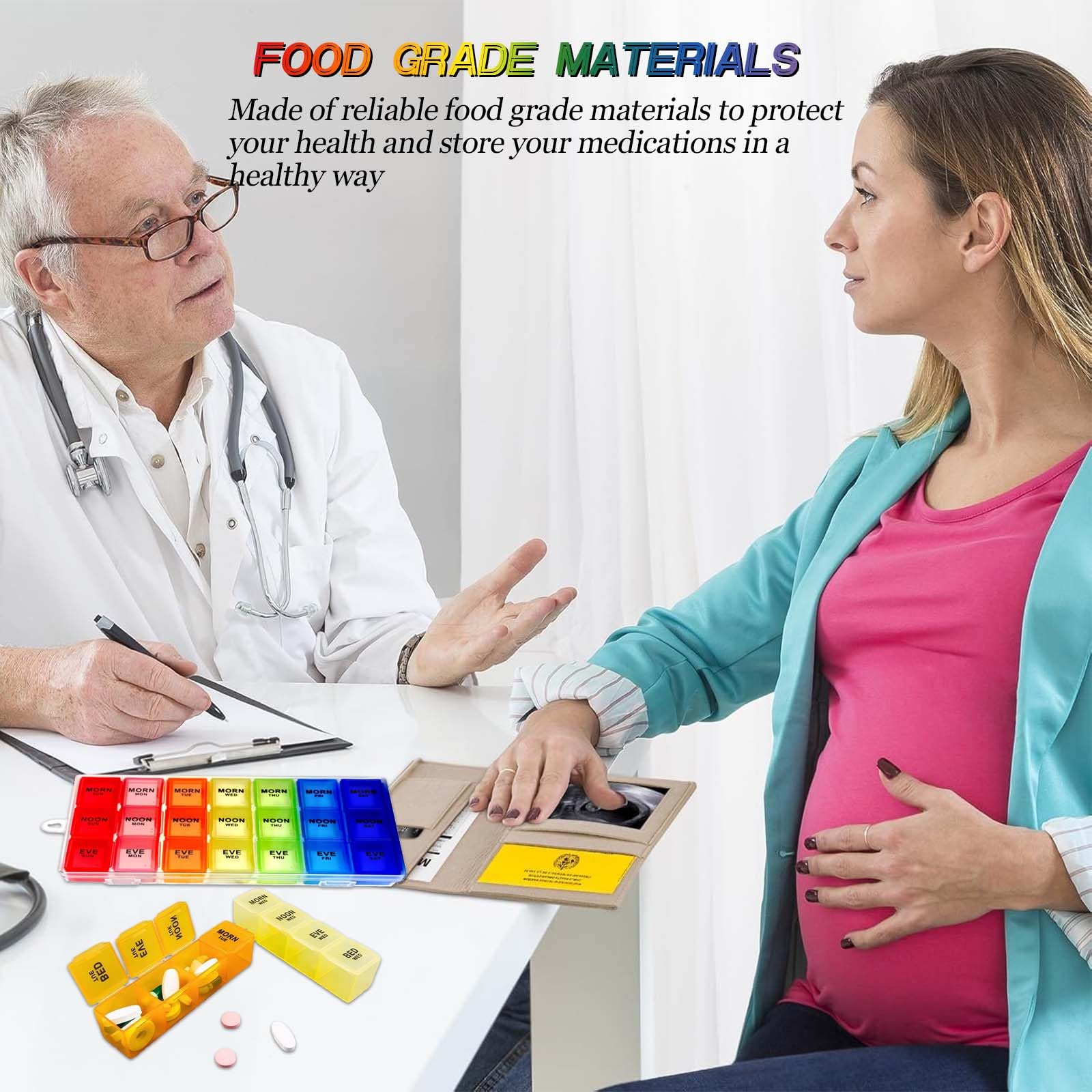 Portapillole settimanale a Scomparti - Scatola per Pillole mensile XL - Organizer settimanale per Pillole - Scatola giornaliera da 4 Volte per Pillole - Contenitore per Pillole da 7 Giorni r