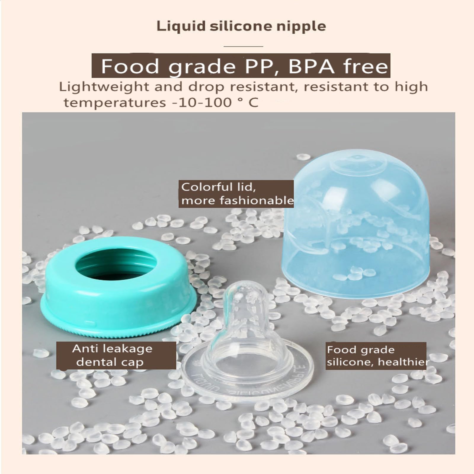 Adult Bottle & Pacifier Set, 8oz/250mL (Bottle Print May Vary) (Blue)