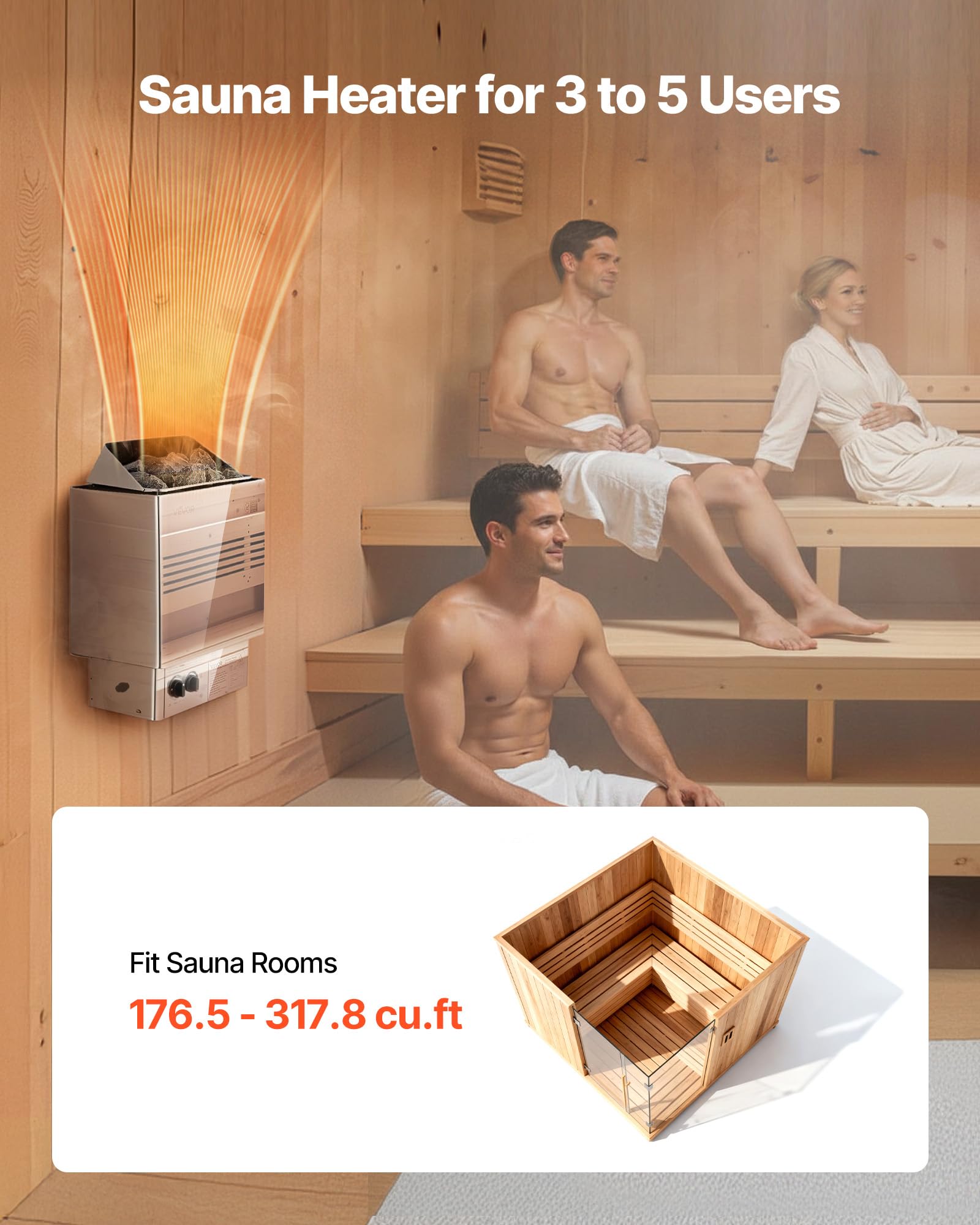 Amazon.co.jp: VEVOR サウナヒーター、6KW 240V 電気サウナストーブ