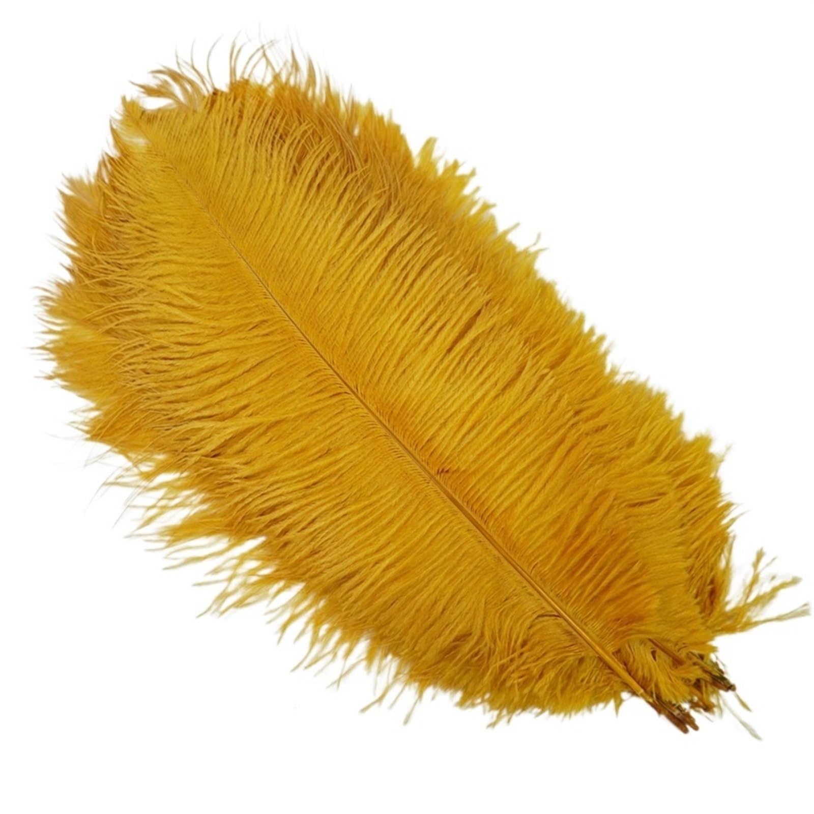 Ostrich Feathers 10Pcs Colorful Ostrich Feather Handicraft Accessories Dream Catcher Decoration Jewelry Creation Natural Plume Table Centerpieces(Golden,25-30cm 10-12inch)