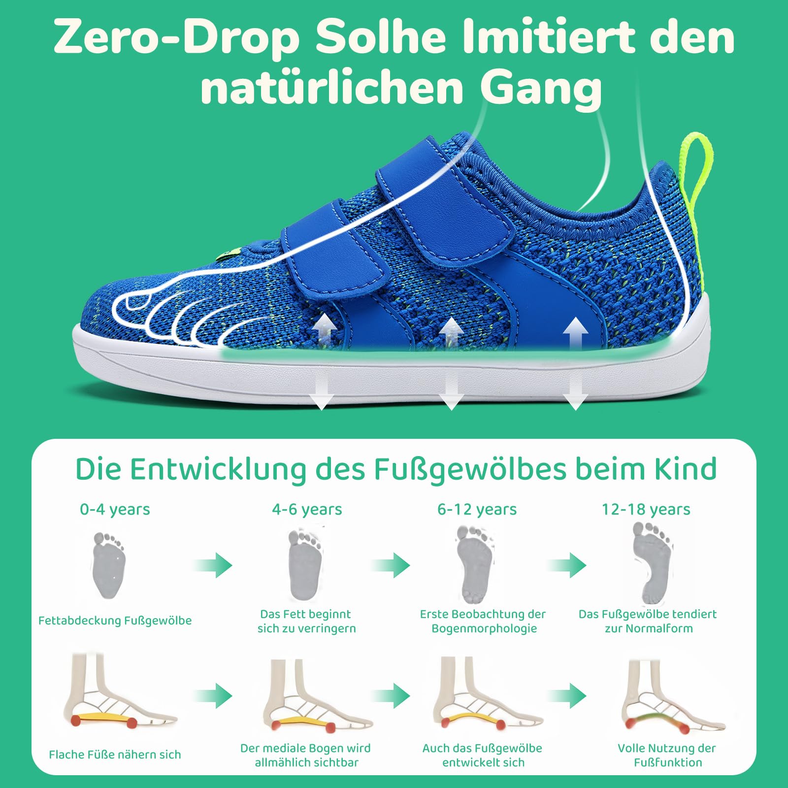 IceUnicorn Barfussschuhe Kinder Breite Barfuß Hausschuhe Jungen Mädchen Minimalistische Hallenschuhe Kinderschuhe Atmungsaktiv Leicht Fitnessschuhe