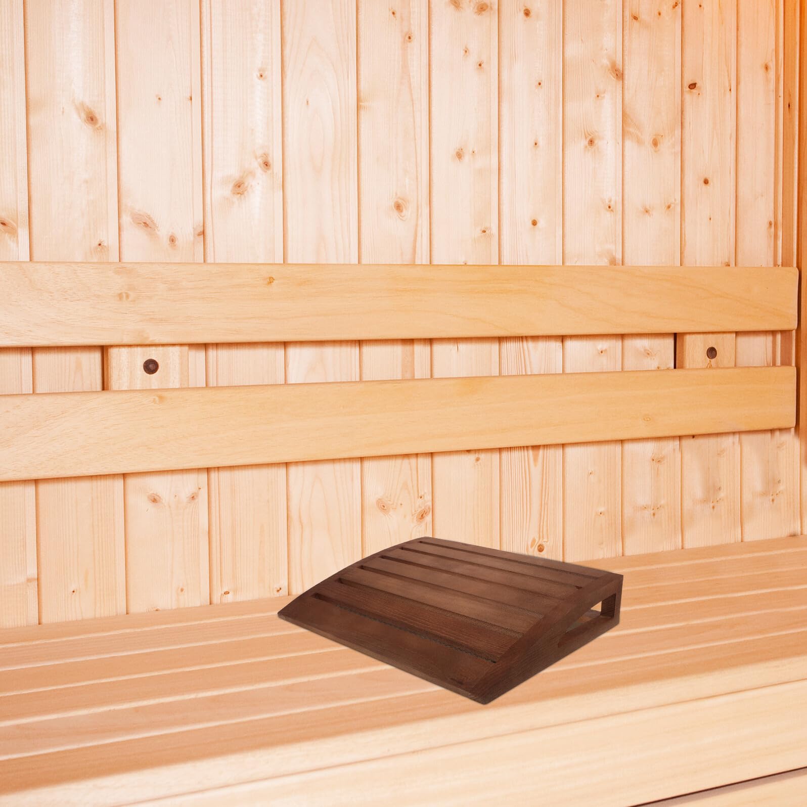 DOITOOL Oreiller Cervical de Sauna en Bois Massif 38 X 30 X 7 Cm, Accessoire Ergonomique Antidérapant pour Spa et Hammam, Soutien Cervical Naturel pour Détente et Relaxation en Cabine